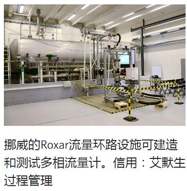 挪威的Roxar流量环路设施可建造和测试多相流量计。信用：艾默生过程管理