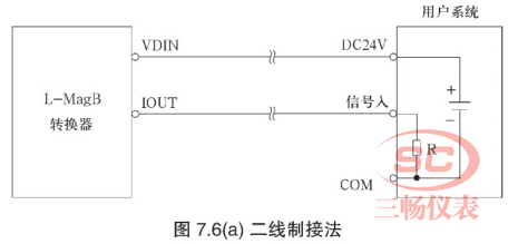 电磁流量计转换器二线制电流输出接线