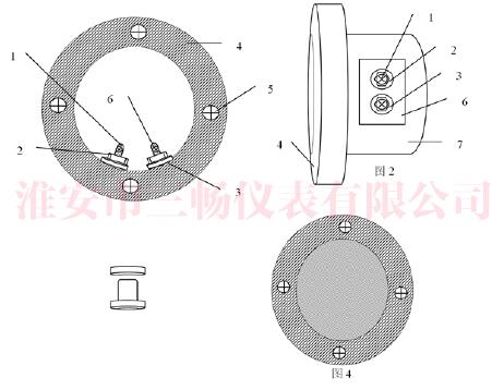密封式法兰座正面与侧面结构图