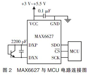 MAX6627 与MCU 电路连接图