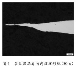 裂纹沿晶界向内破坏形貌